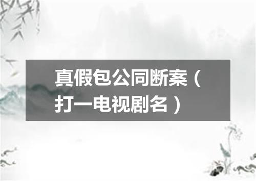 真假包公同断案（打一电视剧名）