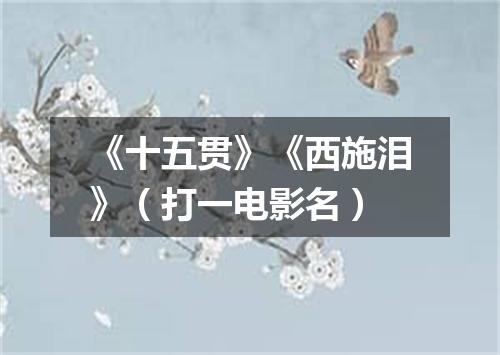 《十五贯》《西施泪》（打一电影名）