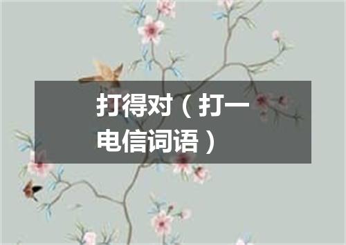 打得对（打一电信词语）
