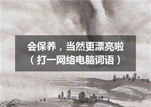 会保养，当然更漂亮啦（打一网络电脑词语）