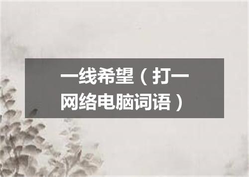 一线希望（打一网络电脑词语）