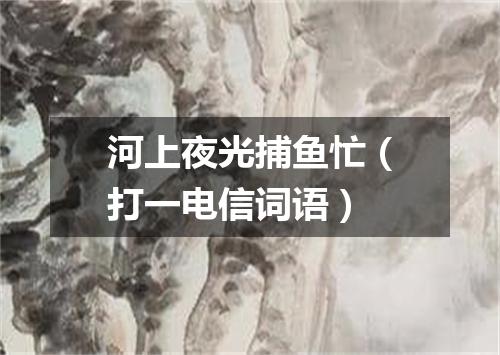 河上夜光捕鱼忙（打一电信词语）