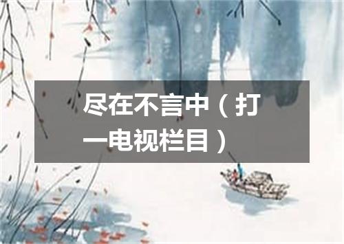 尽在不言中（打一电视栏目）