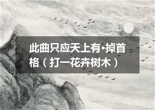 此曲只应天上有·掉首格（打一花卉树木）