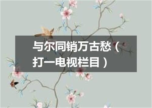 与尔同销万古愁（打一电视栏目）