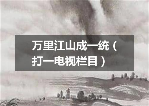 万里江山成一统（打一电视栏目）