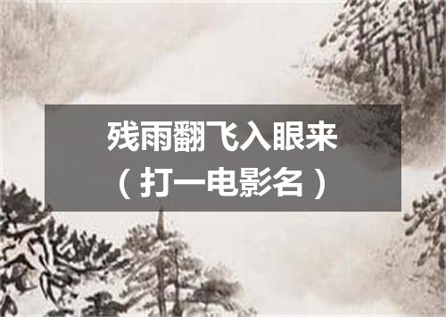 残雨翻飞入眼来（打一电影名）
