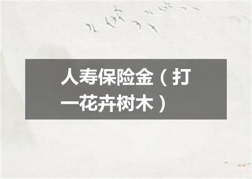 人寿保险金（打一花卉树木）