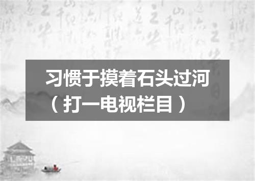 习惯于摸着石头过河（打一电视栏目）