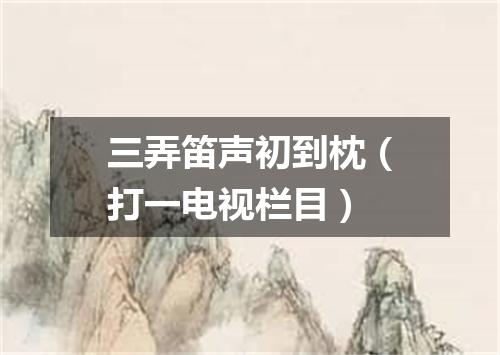 三弄笛声初到枕（打一电视栏目）
