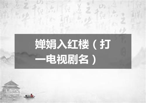 婵娟入红楼（打一电视剧名）