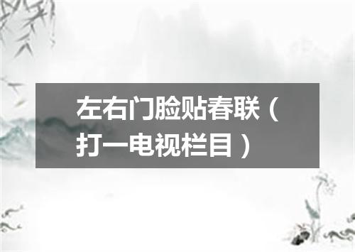 左右门脸贴春联（打一电视栏目）