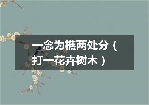一念为樵两处分（打一花卉树木）