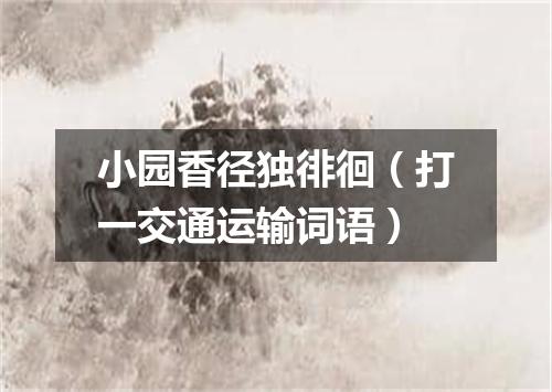 小园香径独徘徊（打一交通运输词语）