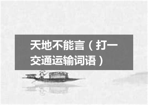 天地不能言（打一交通运输词语）