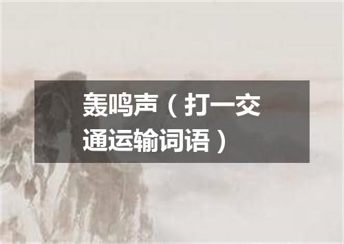 轰鸣声（打一交通运输词语）