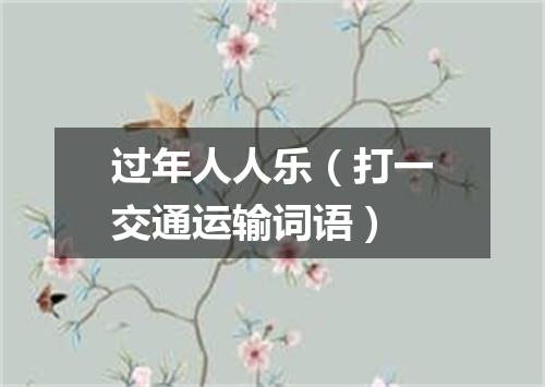 过年人人乐（打一交通运输词语）