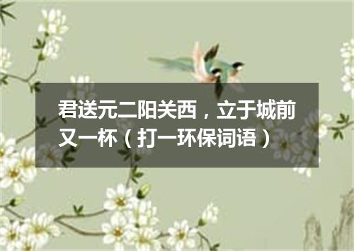 君送元二阳关西，立于城前又一杯（打一环保词语）