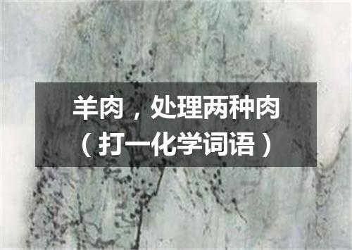 羊肉，处理两种肉（打一化学词语）