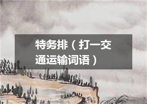 特务排（打一交通运输词语）