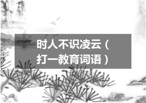 时人不识凌云（打一教育词语）