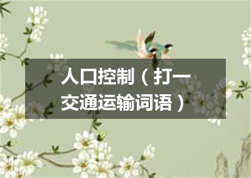 人口控制（打一交通运输词语）