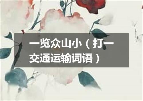 一览众山小（打一交通运输词语）