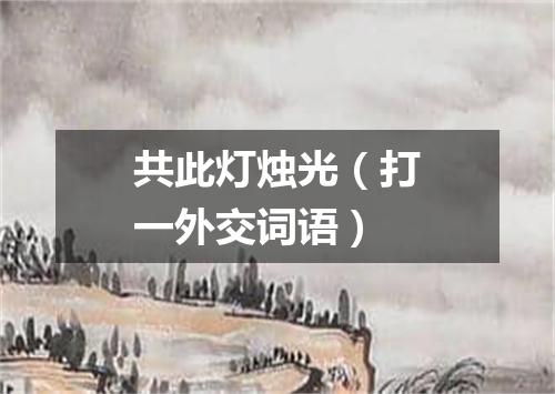 共此灯烛光（打一外交词语）