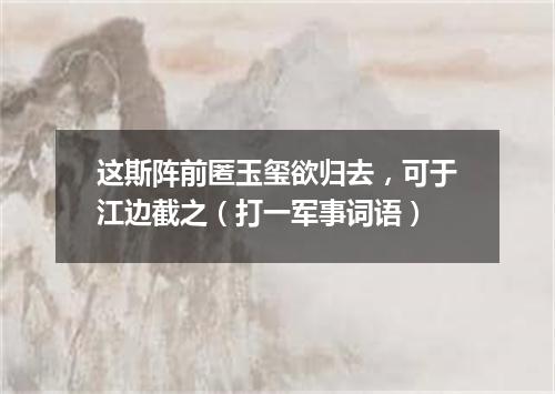 这斯阵前匿玉玺欲归去，可于江边截之（打一军事词语）