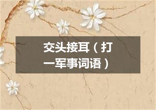 交头接耳（打一军事词语）