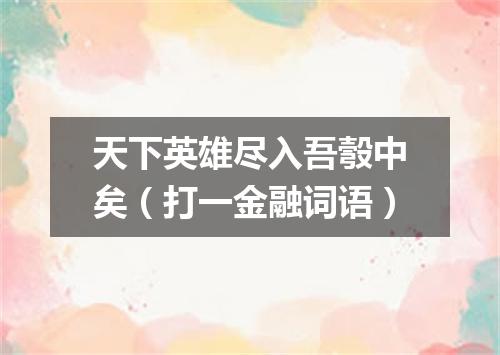 天下英雄尽入吾彀中矣（打一金融词语）