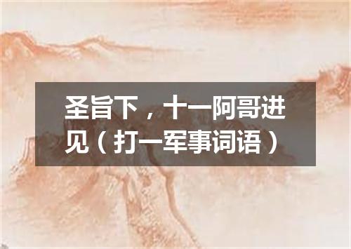 圣旨下，十一阿哥进见（打一军事词语）