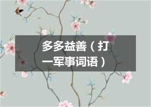 多多益善（打一军事词语）