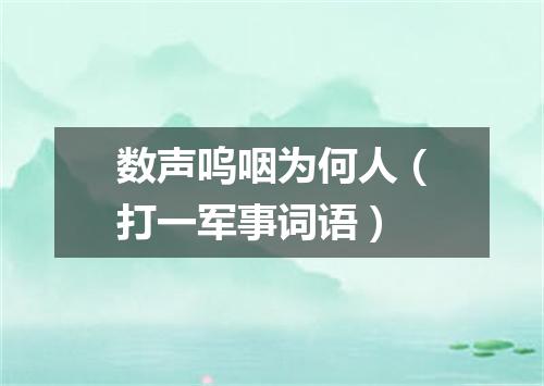 数声呜咽为何人（打一军事词语）