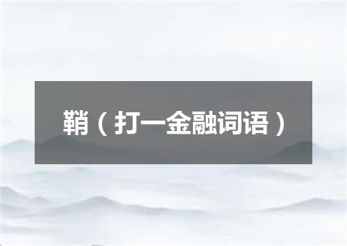 鞘（打一金融词语）