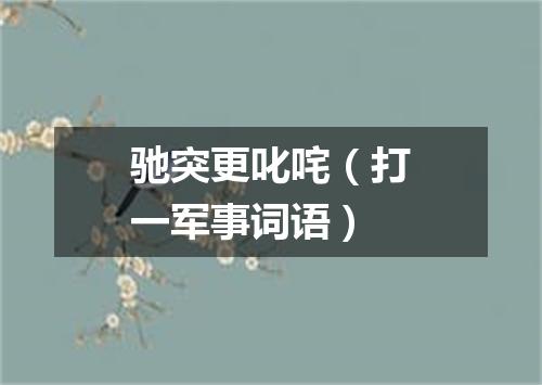 驰突更叱咤（打一军事词语）