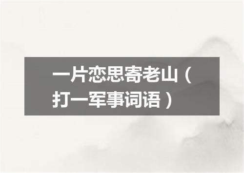 一片恋思寄老山（打一军事词语）