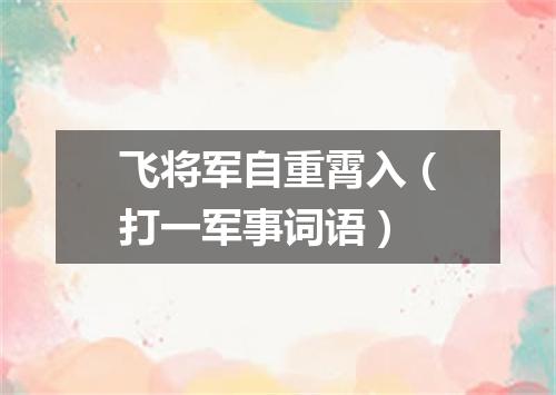 飞将军自重霄入（打一军事词语）