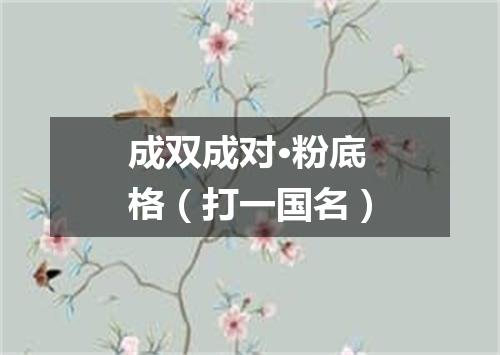 成双成对·粉底格（打一国名）