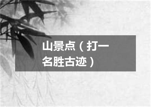 山景点（打一名胜古迹）