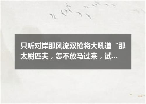 只听对岸那风流双枪将大吼道“那太尉匹夫，怎不放马过来，试试俺的手段？”（打一棋牌词语）