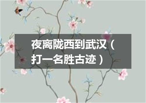 夜离陇西到武汉（打一名胜古迹）
