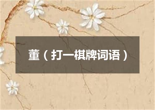 董（打一棋牌词语）