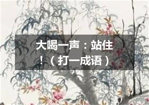 大喝一声：站住！（打一成语）