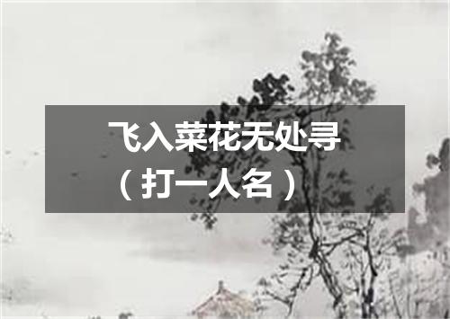 飞入菜花无处寻（打一人名）