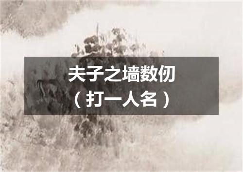 夫子之墙数仞（打一人名）