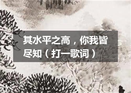其水平之高，你我皆尽知（打一歌词）