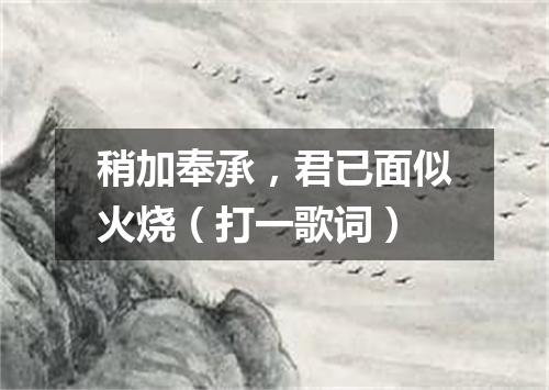 稍加奉承，君已面似火烧（打一歌词）