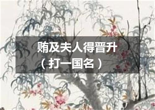 贿及夫人得晋升（打一国名）