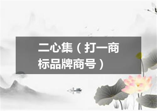 二心集（打一商标品牌商号）
